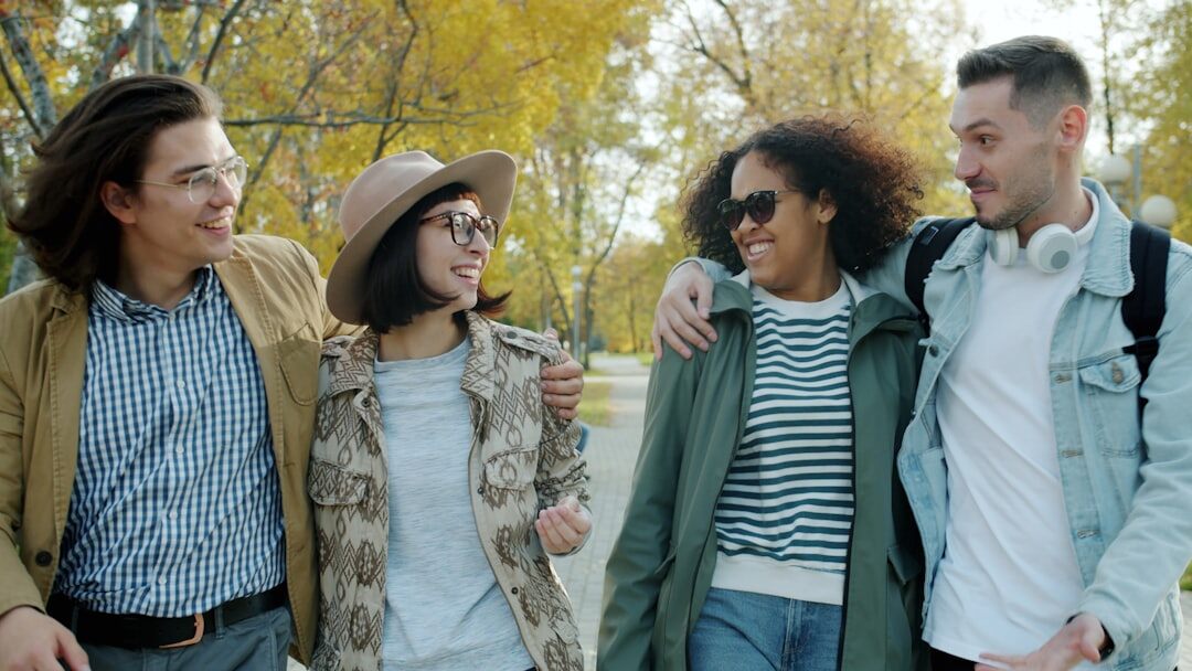 group of friends discussing gossip
