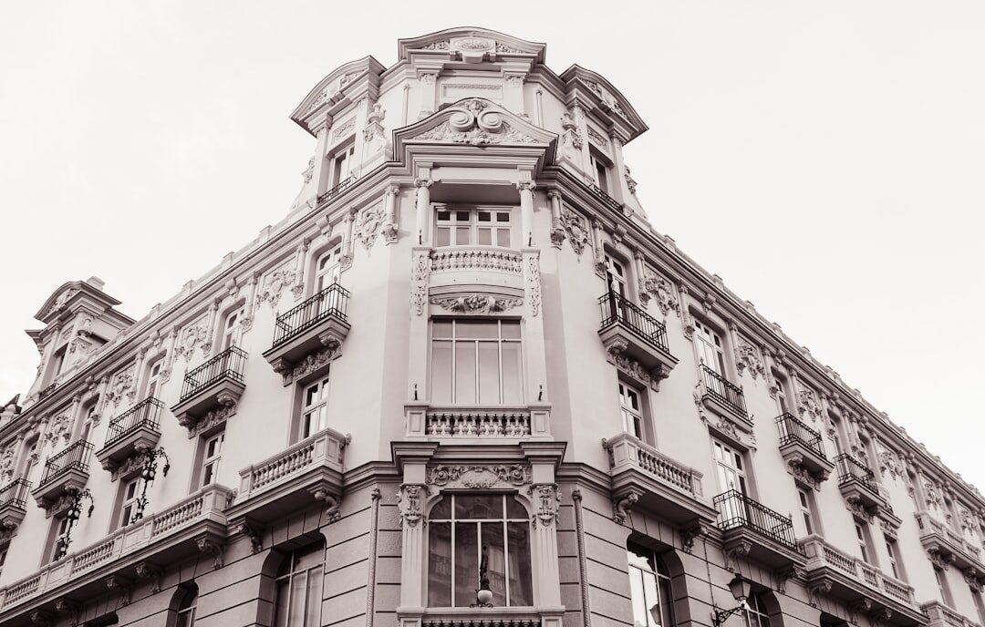 Facade of a historic European editorial office building